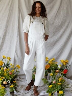 Christy Dawn Nicole Overalls in Alabaster Medium